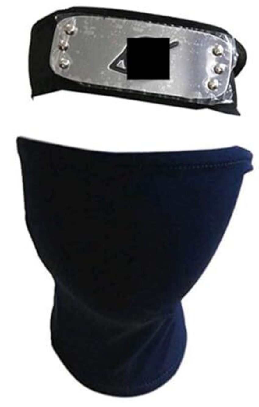 3044 Anime Ninja Headband and Ninja Blue Mask Cosplay Holiday,party Costume
